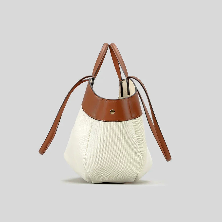 Dennis תיק שק גדול משולב קנבס ודמוי עור